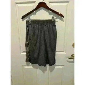 NBA Shorts Adult Mens Medium Black Gray Stripe Athletic Basketball Logo